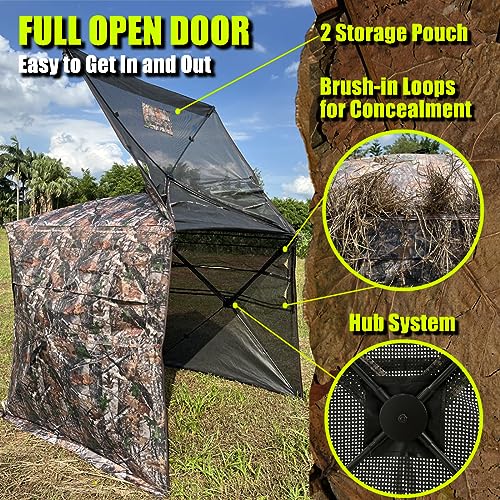 360 Degree See Through Hunting Blind 2/3/4 Person Ground Camouflage Pop