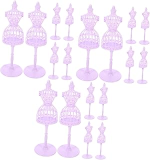 SEWACC 18 Pçs Estande De Exibição De Roupas Recorte Mini Vestido Mini Molduras Micro Brinquedos Mini Manequim Feminino Torso Manequim Em Miniatura Vestido Forma Manequim Pequeno Manequim