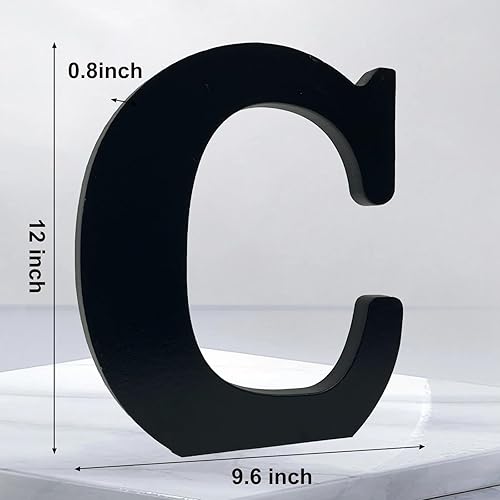 Miniatura 2 de AOCEAN Letras de madera negra de 12 pulgadas, letras de madera sin terminar para Halloween, letras decorativas de pie en rodajas, decoración de