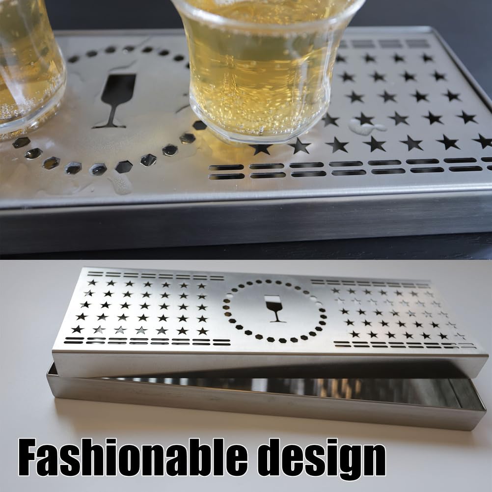 Acciaio Inox Vassoio Antigoccia Bar Mat,Rimovibile Vassoio Antigoccia per Birra Pulizia Facile,Vassoio Raccogligocce con Griglia,700 * 180 * 30mm
