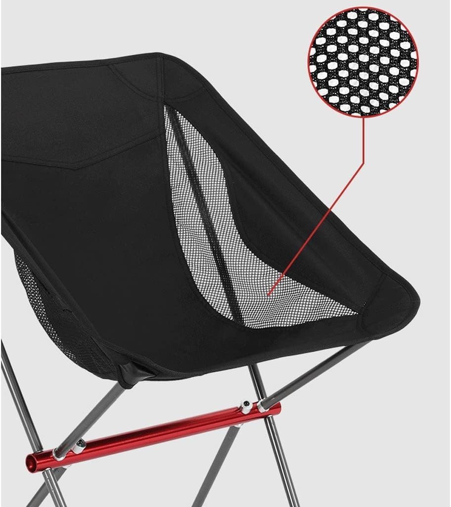 Portable Folding Chair Outdoor Folding Chairs Portable Camping Chair Washable Fishing Picnic BBQ Chairs for Camping Hiking Adjustable Folding Chair(B-Black)