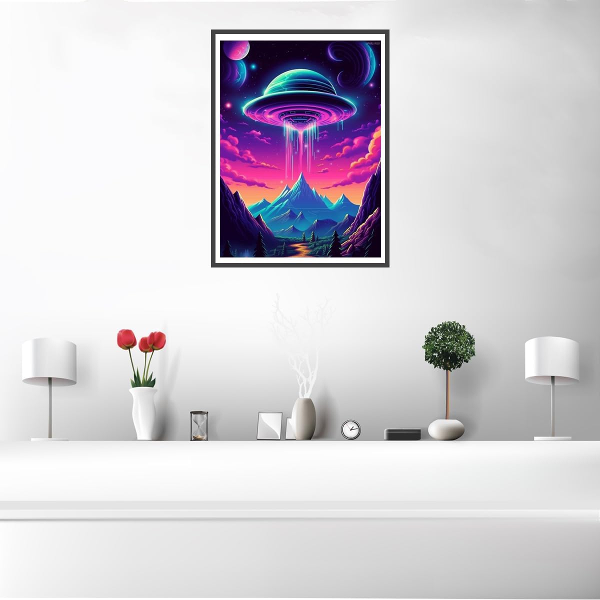 UPABLUNSO エイリアン スペース ダイヤモンドペインティングキット 大人用 スペースダイヤモンドアートキット 風景宝石アート