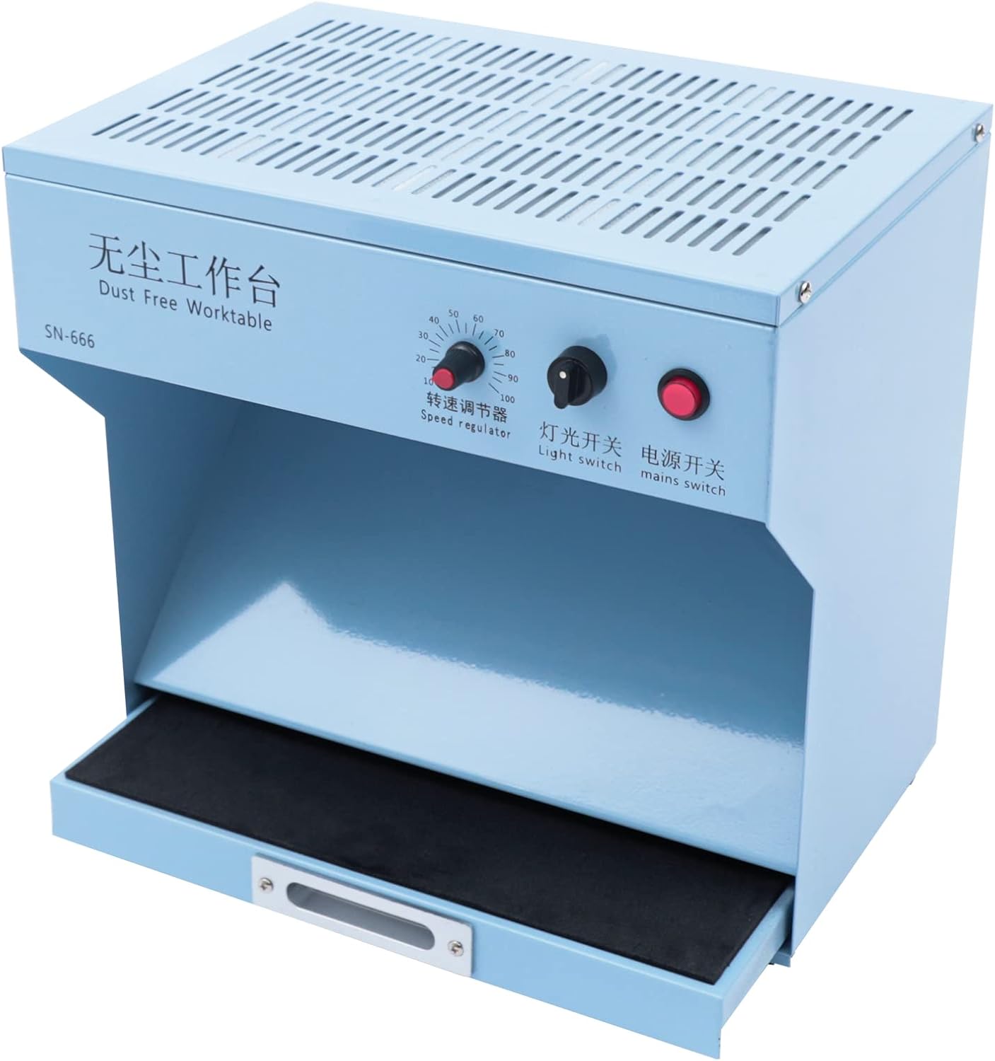 Dust Free Room Worktable, Vertical Portable Laminar Flow Hood Air Flow Clean Bench Mini Dust Free Room Worktable for Phone LCD Repair 110V High Brightness