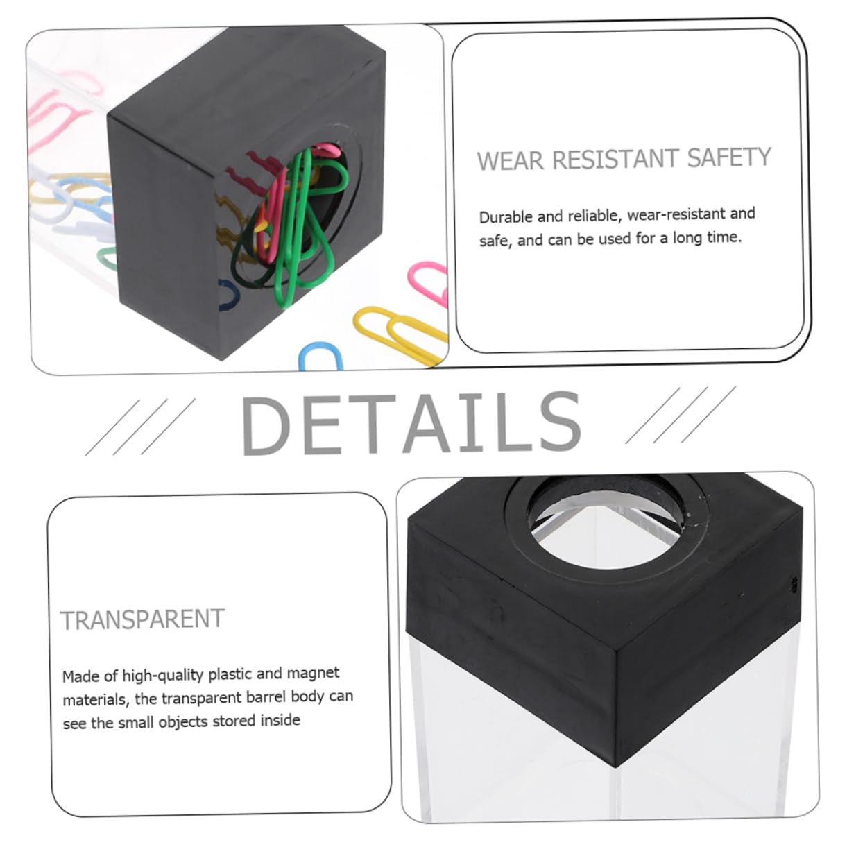 12 Piezas Caja de Clips Magnéticos para Clips Accesorios de Escritorio de Oficina Contenedor de Plástico Que Sostiene Horquillas Organizador de Escritorio