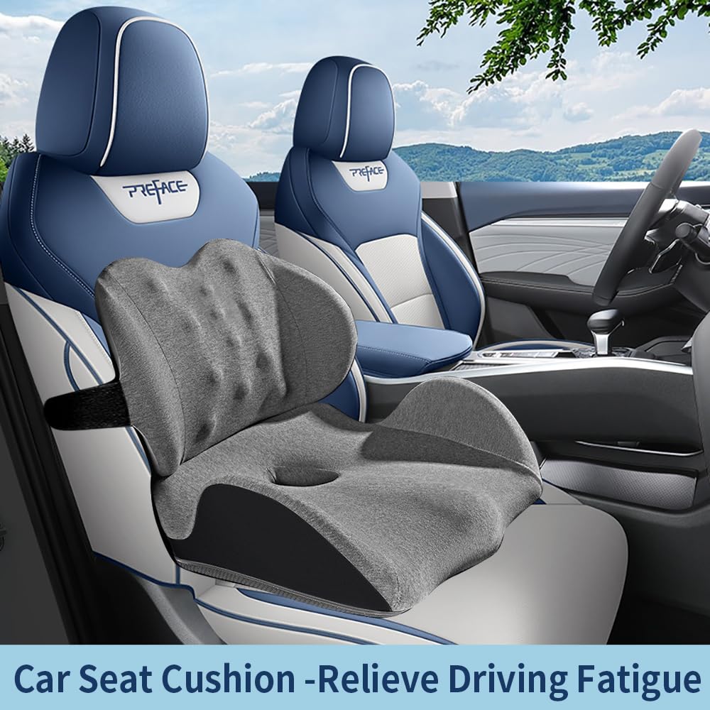 Cojín de espuma viscoelástica grande para asiento de apoyo lumbar para ciática y coxis, alivio de la presión, almohadilla para silla de oficina, coche, silla de ruedas, hogar, oficina