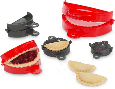 Starfrit Gourmet - Set of 5 Dough Presses - Crimped Edge Design - Great for Dumplings, Raviolis, Calzones, Fruits Pies and Perogies