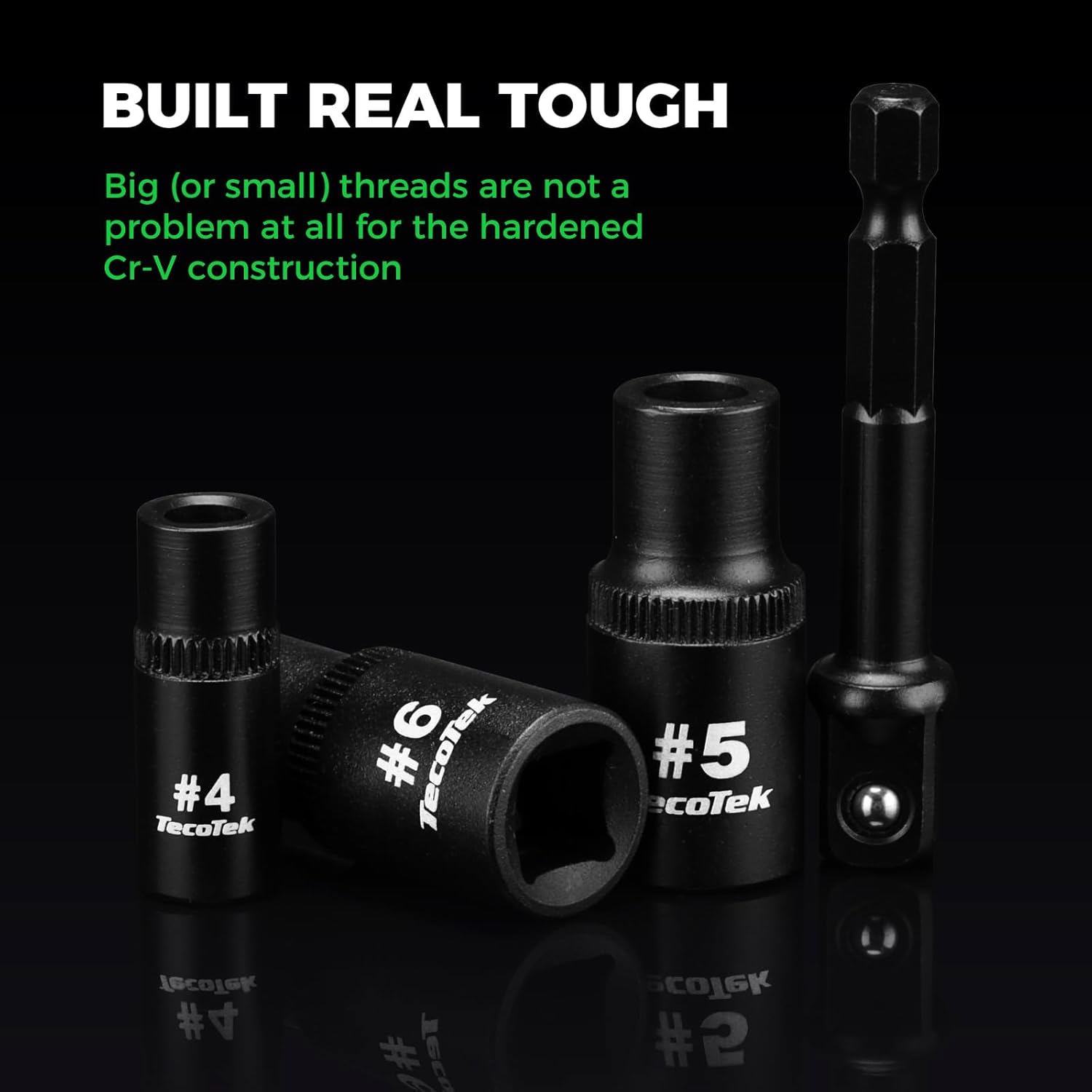 TecoTek 13PCS Magnetic Tap Socket Set, 1/4" & 3/8" Drive Square Drive Tap Handle Tool, Square Socket Set for Fractional MCTI Standard Tap Thru 1/2" & 1/8" NPT Taps