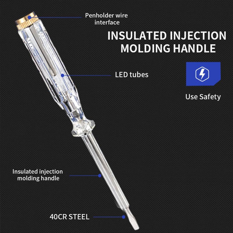 DANMI CR-V ABS Handle Test Pen | Multi-Function Household Electric Screwdriver & Voltage Tester Pen | Chrome Vanadium Durable Construction for Safe Voltage Detection & Electrical Testing 1