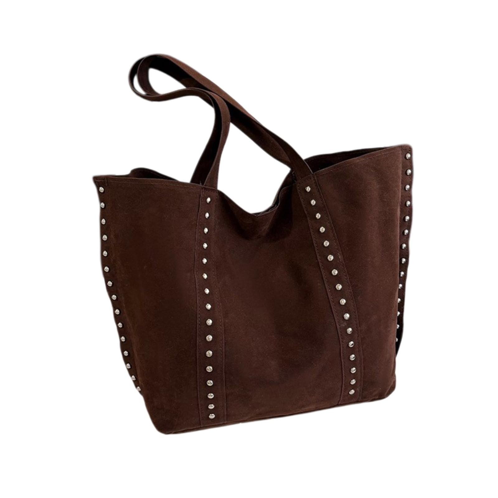 Beauty Case Borsa A Spalla in Pelle di Pu Gelata, Grande capacità Rivet Tote per Il Lavoro