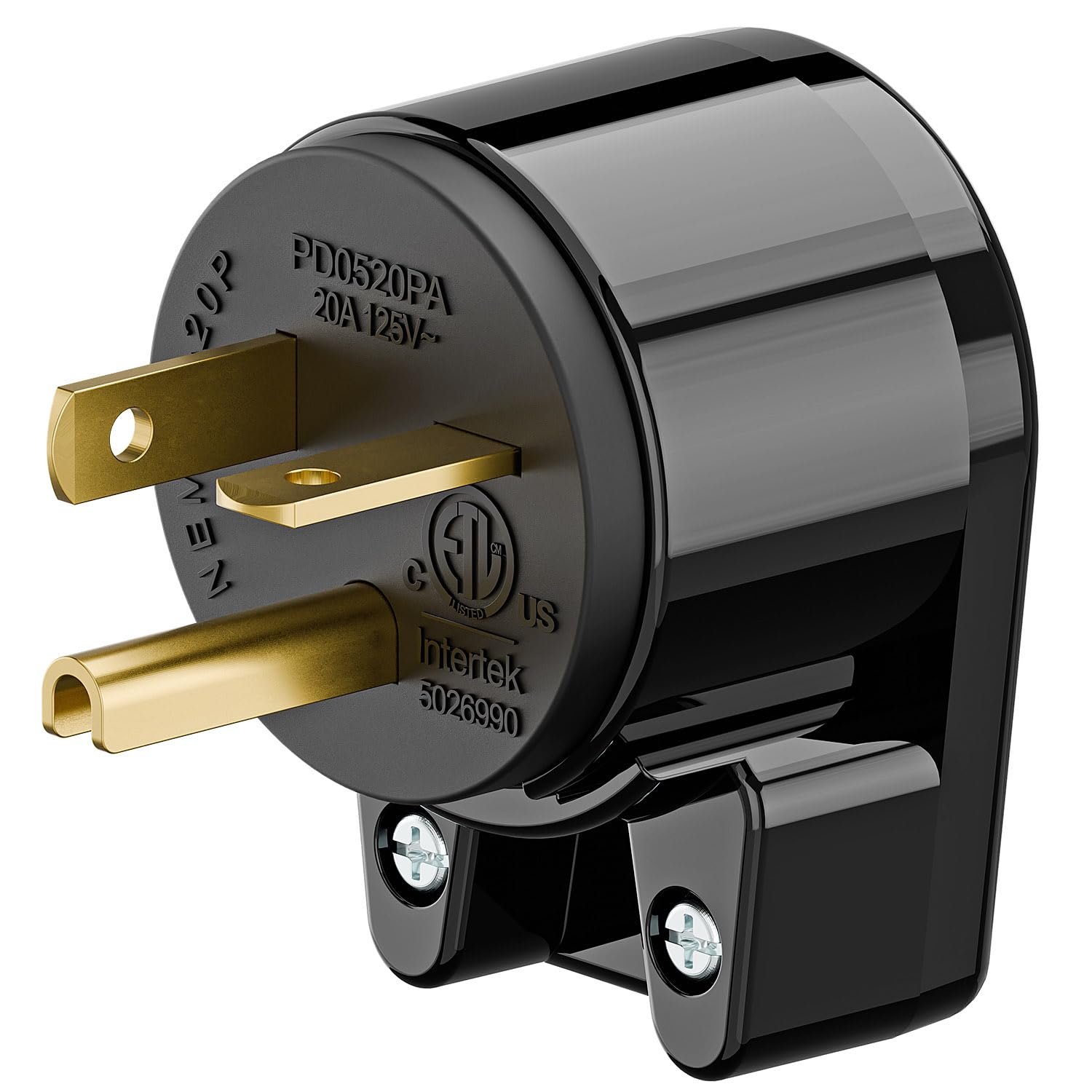 Angled NEMA 5-20P Plug, WINXUS Rotatable 5-20P Replacement Plug