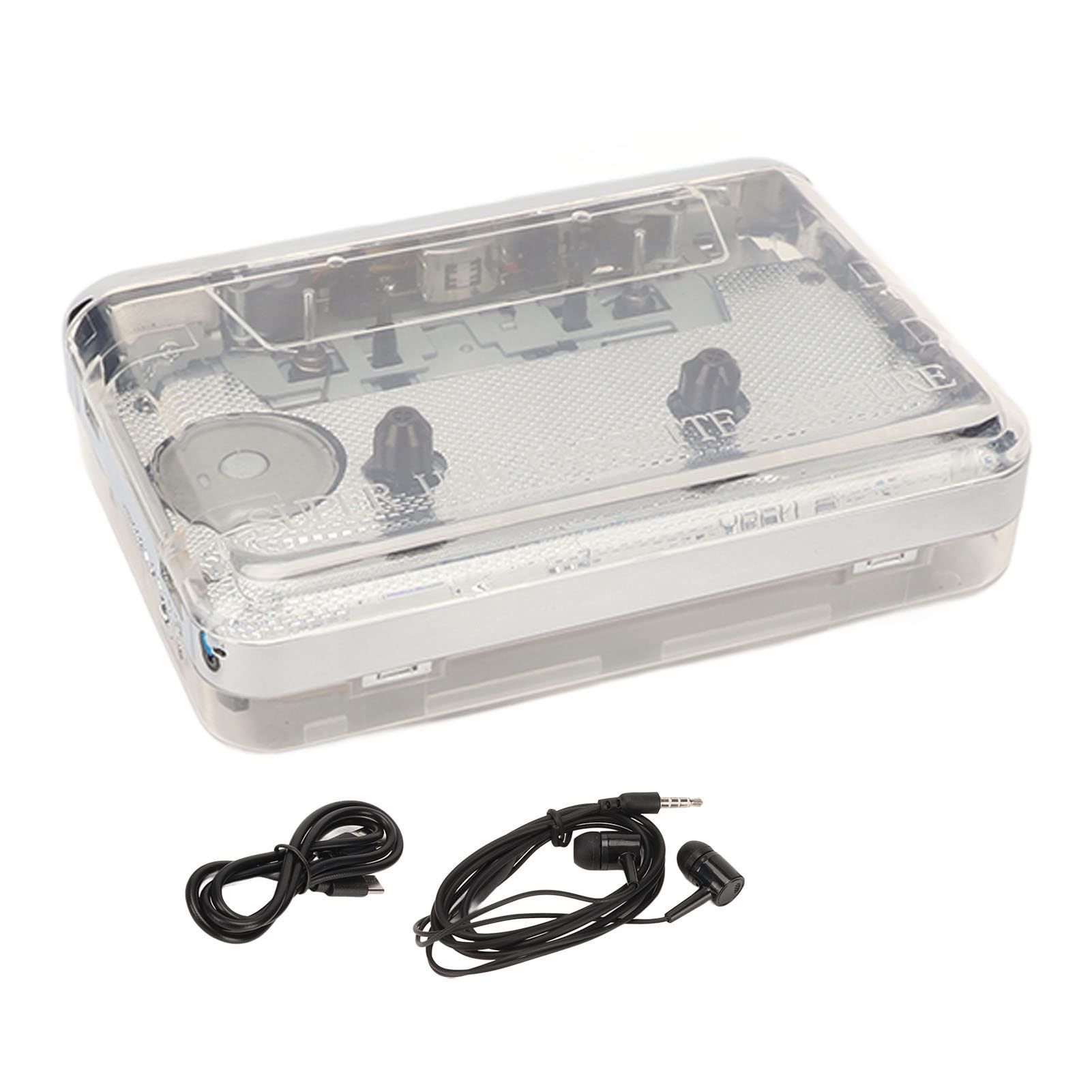 Tragbarer Kassettenspieler, USB C Kassette zu MP3 Konverter für Laptops, PC, Retro Audio Musikkassette zu Digital Konverter mit Kopfhörer, 3,5 mm AUX Ausgang