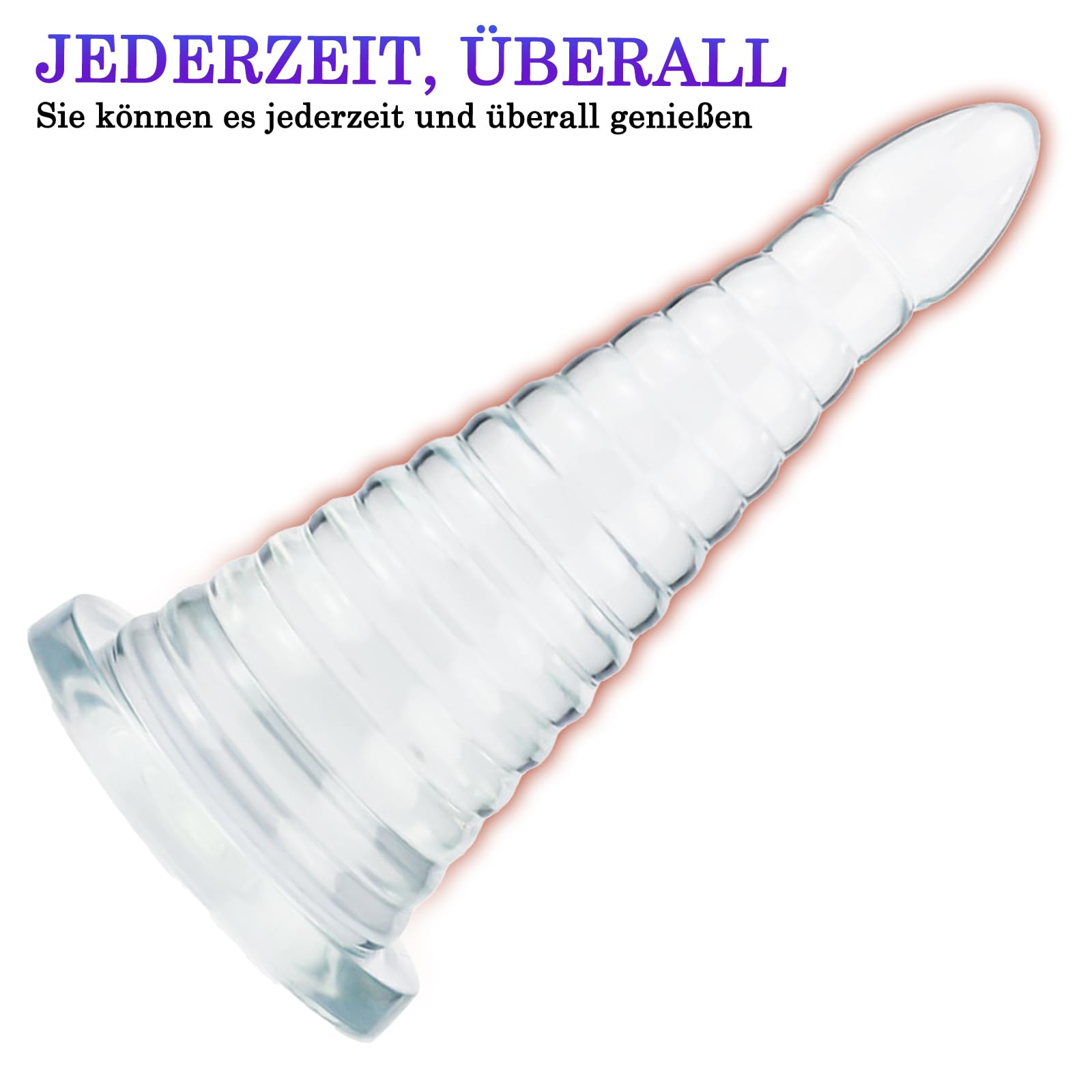 BDSMAGE 25cm Plug Anal, 9 cm de diámetro Dildo Anal Plug Dilatador, forma de cono Plug Anales, Butt Plug Juguetes Eróticos Sexuales, dilatador anal dildo consolador (Transparente)