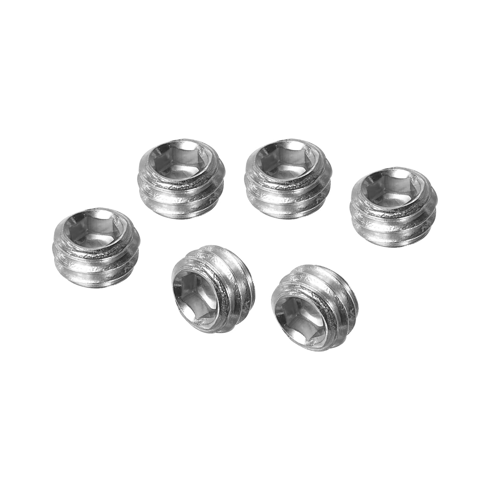 PATIKIL 100 Pcs Hex Socket Grub Screw, M5x3mm Flat Point Grub Bolt 304 Stainless Steel Head Socket Set Screws for Door Handles Light Fixture Repair — image 1
