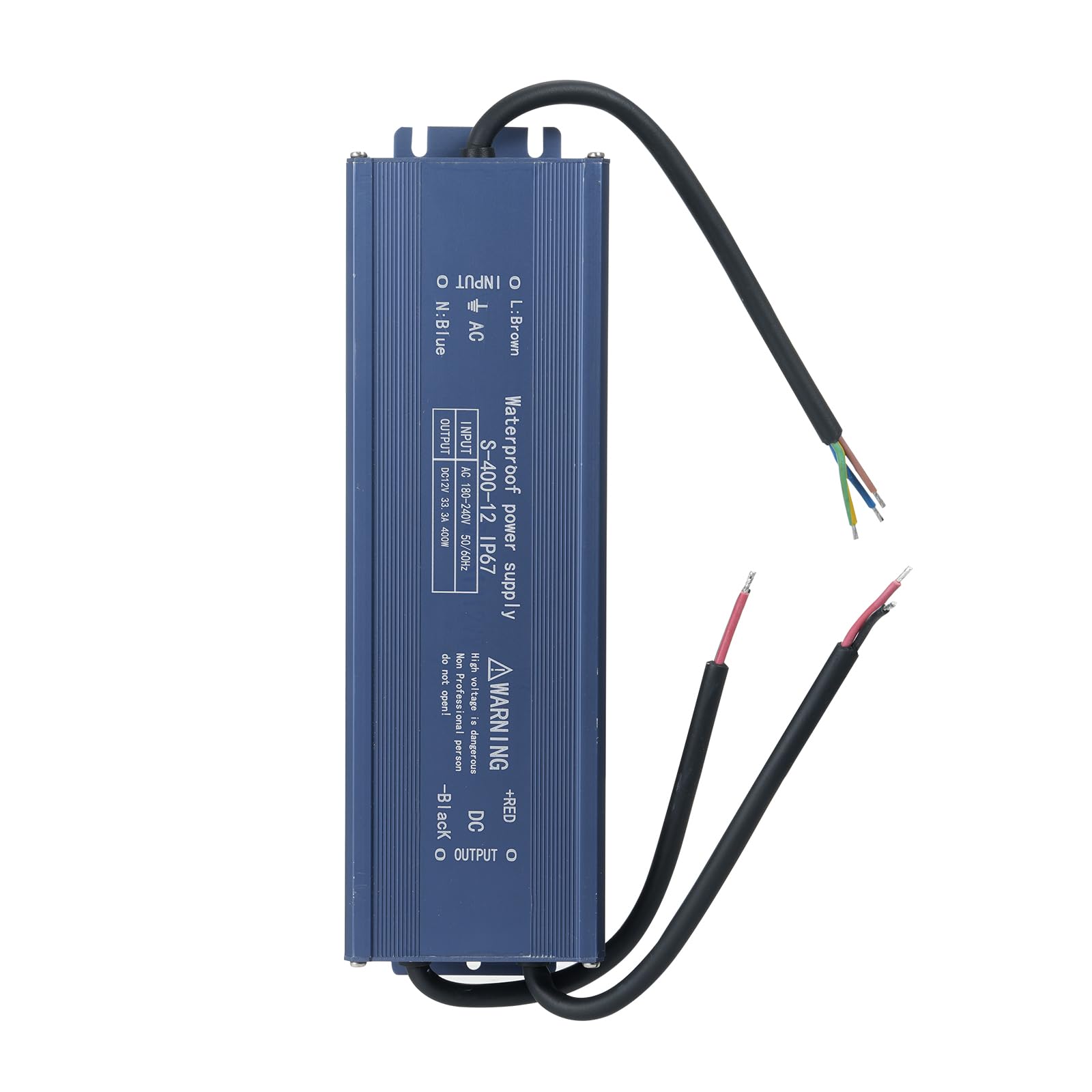 GLOGLOW Transformadores de bajo Voltaje Transformador de Conmutación CA 180 V 240 V a CC 12 400 W con Protección para Tira de Luz LED para Exteriores Letrero Caja de Luz Uso IP67 Fuente de (400W)