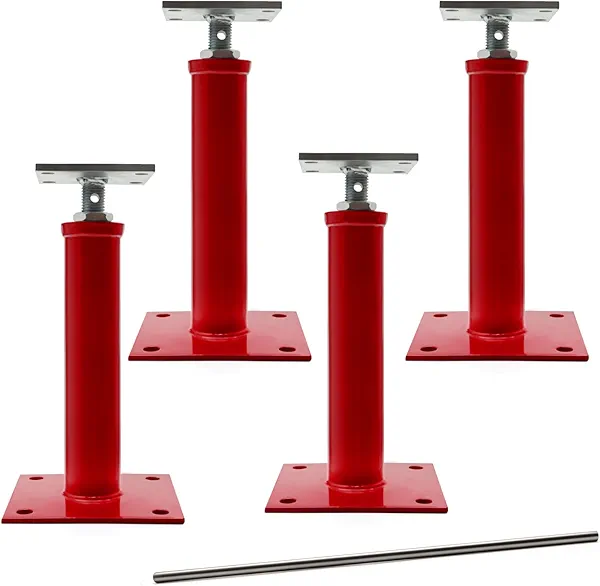 OPERMAXER House Jacks for Leveling Crawlspace, 11" -16" Height Range，9920 lbs to 6860 lbs Height Capacity (Each)，Floor Jacks Joist Beam Brace for Cellar Ceiling - Screw Pole Jack, 4 Packs