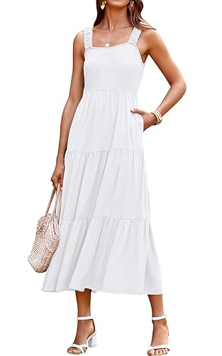PRETTYGARDEN Women's 2026 Sun Dresses Women Summer Casual Flowy Tired