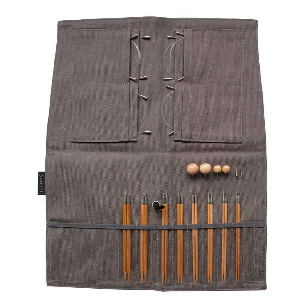 Seeknit Koshitsu First - Juego de agujas intercambiables con punta de bambú, para tejer o hacer ganchillo, color blanco, 12,5 cm