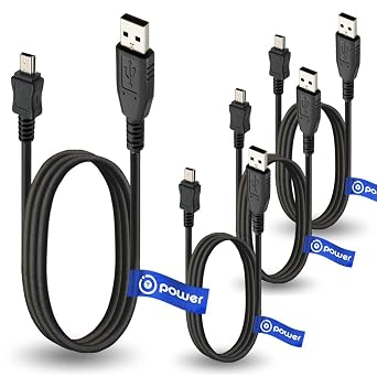 T POWER 4 x pcs MINI-USB Cable for SanDisk, Sony MP3,MP4 Player NWZ NW PMX Sansa Clip,Sanyo GPS EasyStreet,Sony Ericsson Xperia Replacement Spare Power Cord Charging Sync Data Cable