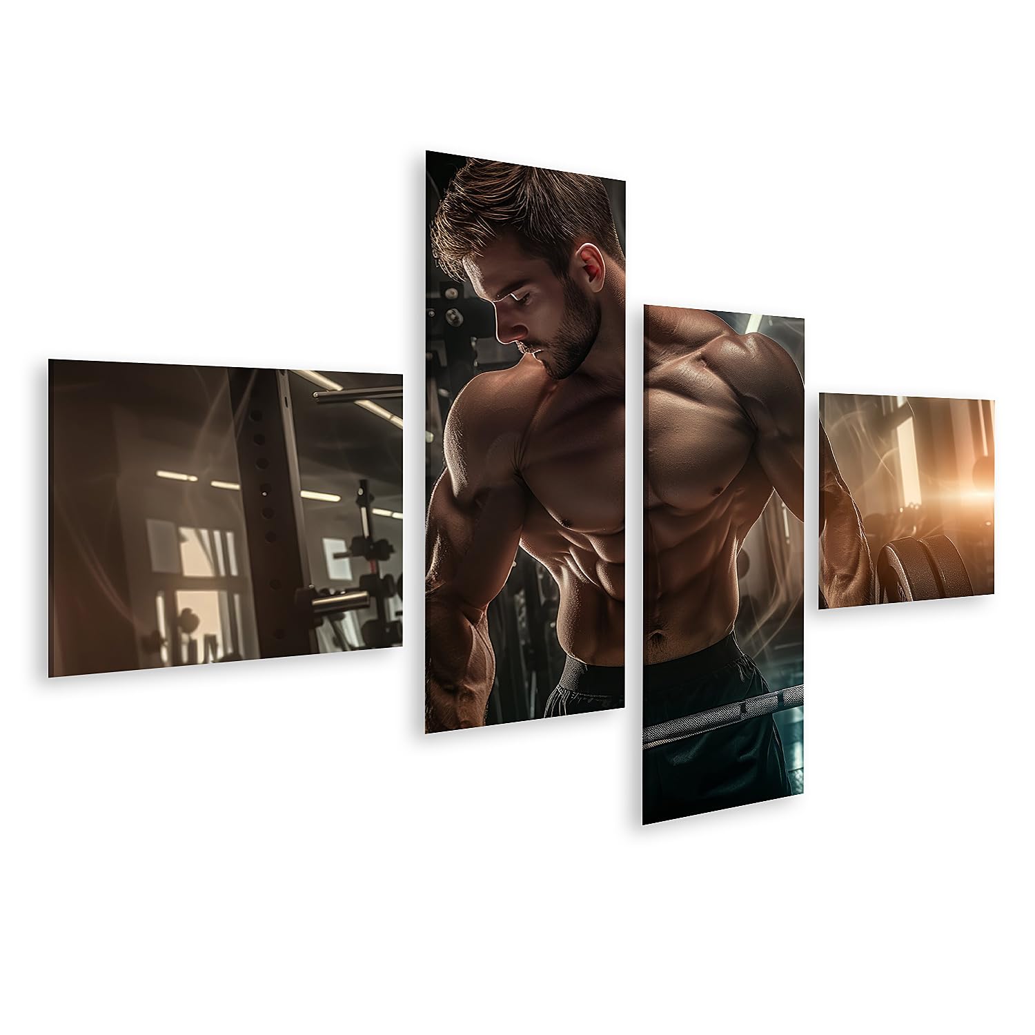 islandburner Quadro su tela uomo muscoloso sollevamento pesi in palestra per gli appassionati di fitness palestra Immagini da parete poster