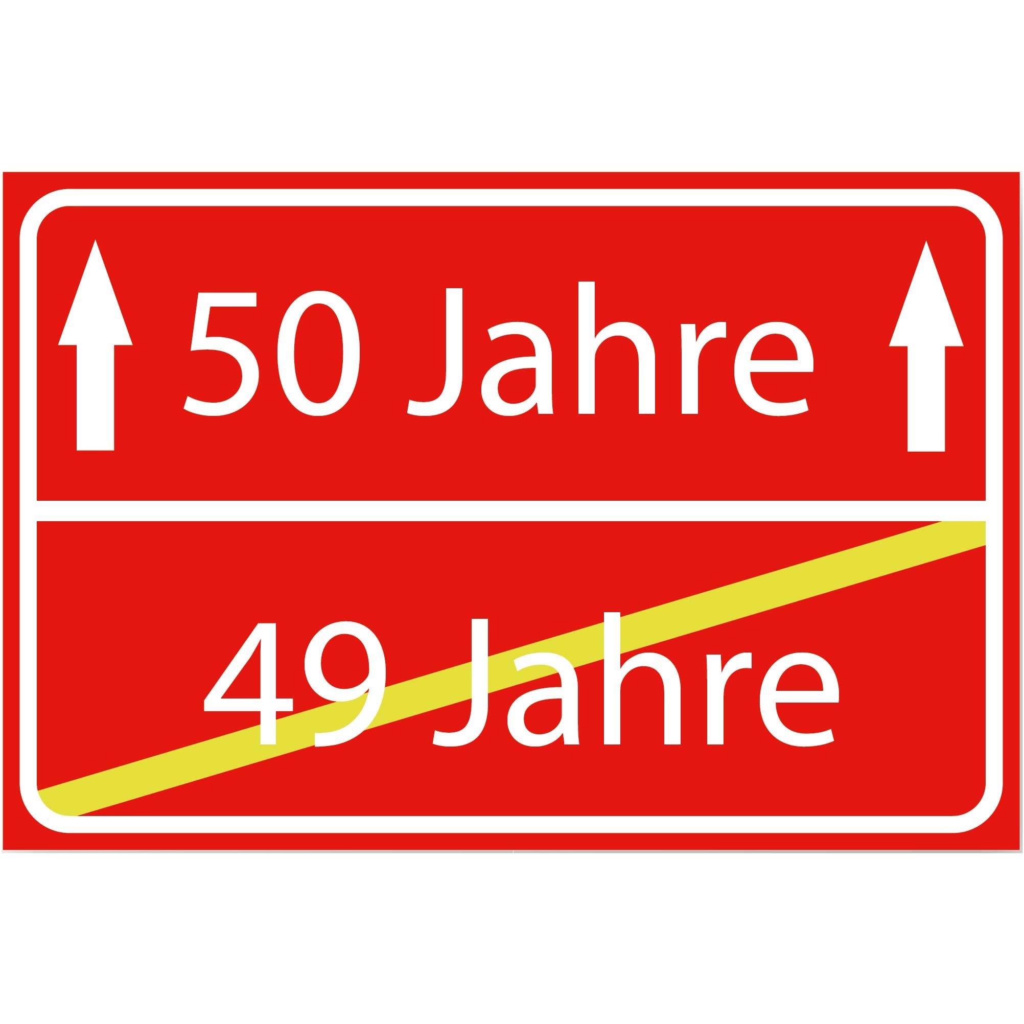 INDIGOS UG - 50 Jahre Geburtstag Schild Deko für Party - 80x60cm - PVC 5mm rot - Ortsschild Herzlichen Glückwunsch - Spruch - Ortsschild Design Deko Geschenkidee 50. Birthday