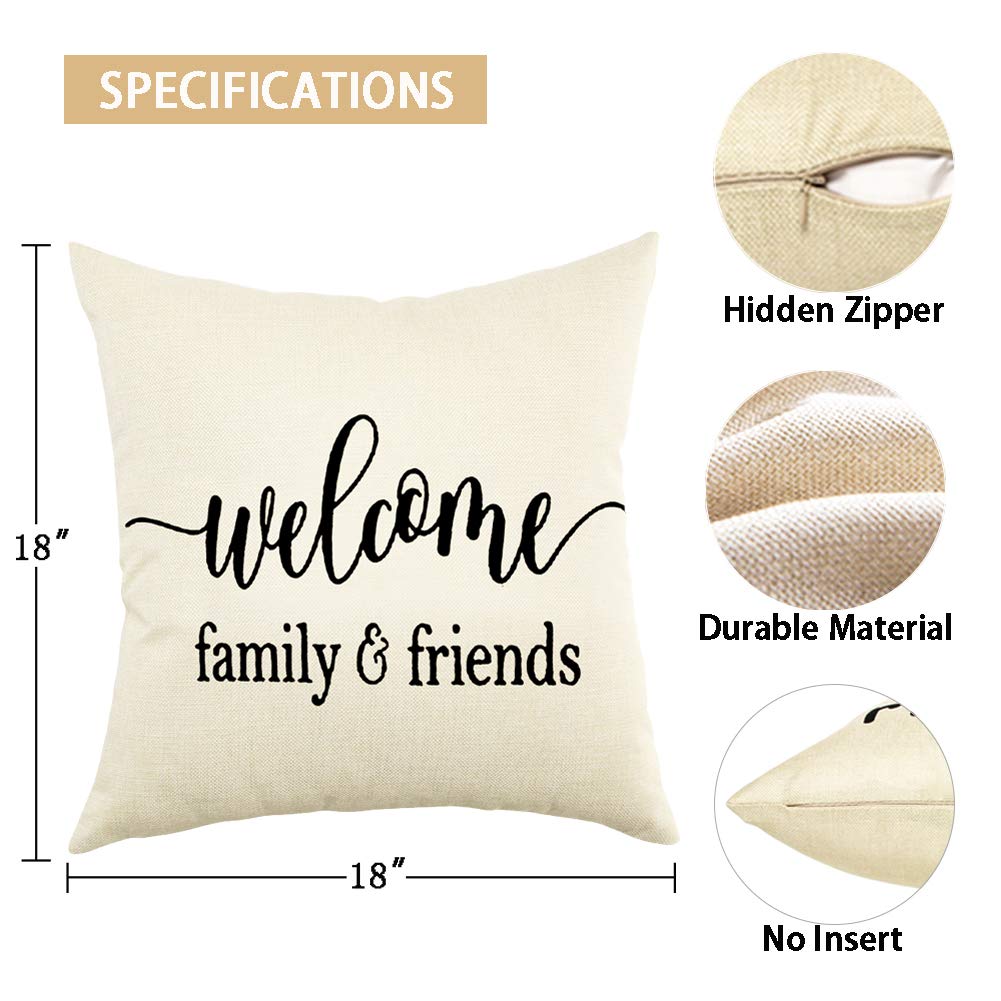 Ohana Kissenbezug - Baumwoll-Leinen Mit Familien-Zitat