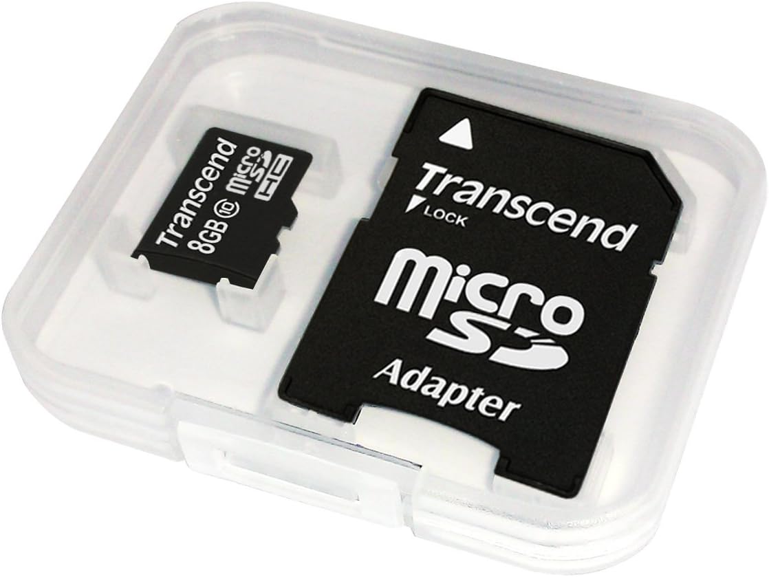 Transcend Information 8GB microSDHC Class 10 Memory Card with Adapter (TS8GUSDHC10E)
