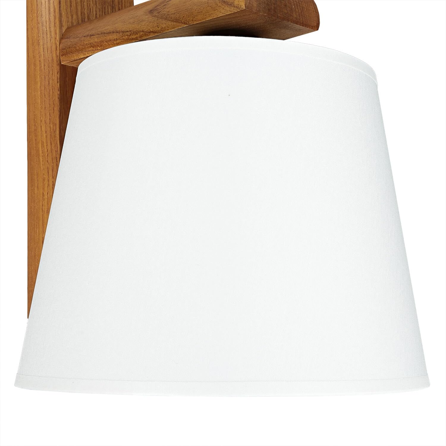Licht-Erlebnisse Wandlampe Innen Stoff Eiche Rustikal Ecru Flur Wohnzimmer T:20 cm E27 max. 60W Modern gemütliche Wandleuchte Schlafzimmer AIDA