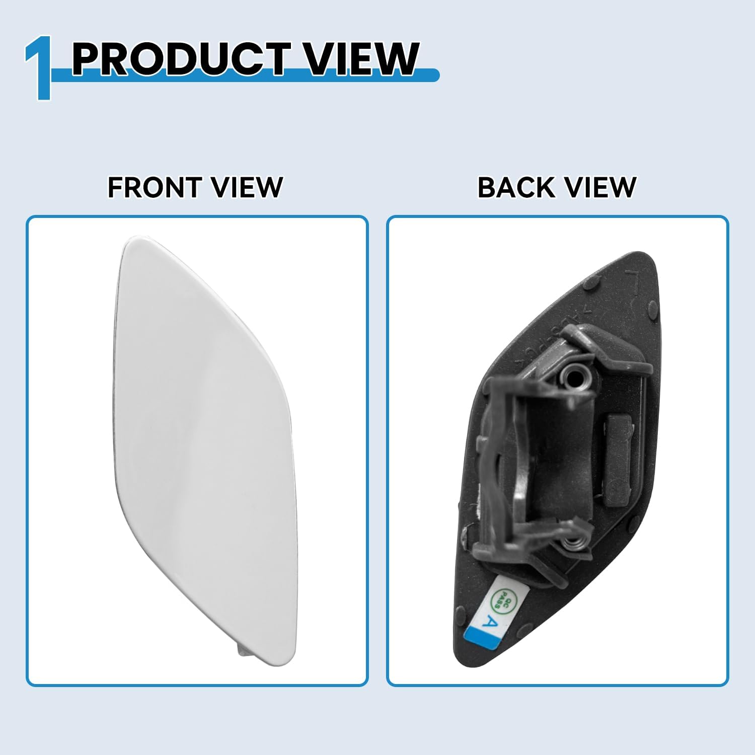 Front Bumper Headlight Washer Nozzle Cover Cap Painted for BMW E92 E93 328i 335i Coupe Convertible 2007-2010 61677171659 61677171660 (White,Painted Left Driver Side)