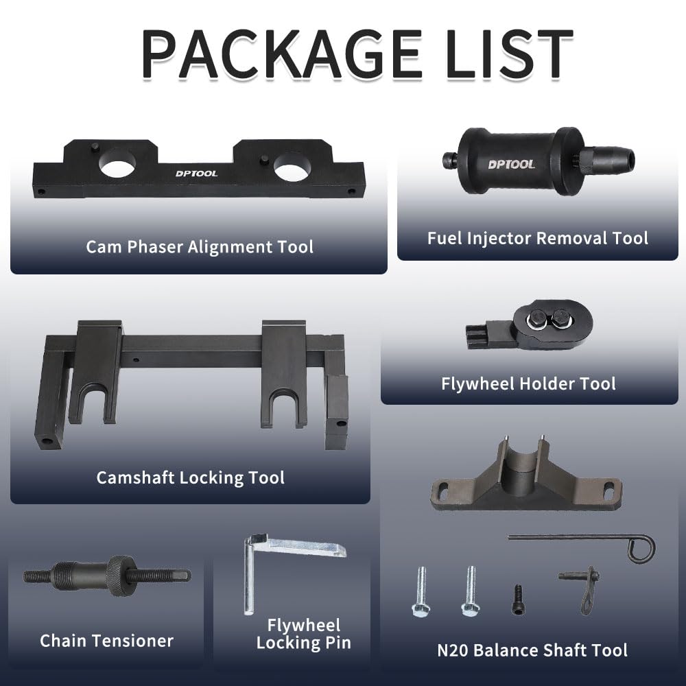 DPTOOL Kit di fissaggio del volante con estrattore iniettori per BMW N20 N26