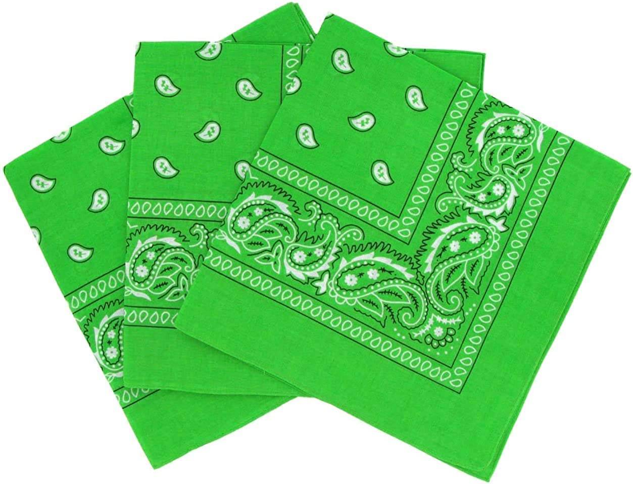 paropkar 3 Pack Multi-Purpose 100% Cotton Novelty Paisley Print Cowboy Bandana Face Cover Headwrap Handkerchiefs-picture-13