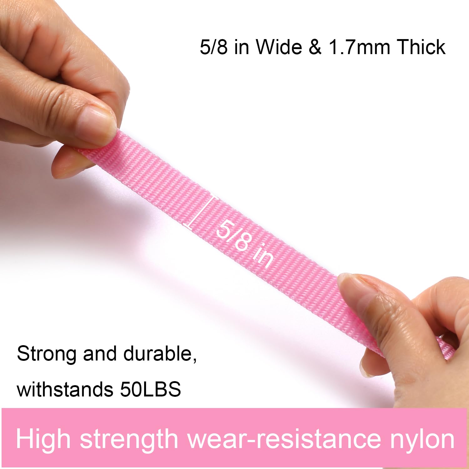 Siumouhoi 180cm Traditional Style Dog Leashes, Strong Collar Hook, for Small Medium and Large Dogs (Pink, 180cm x 1.5cm) - Image 4