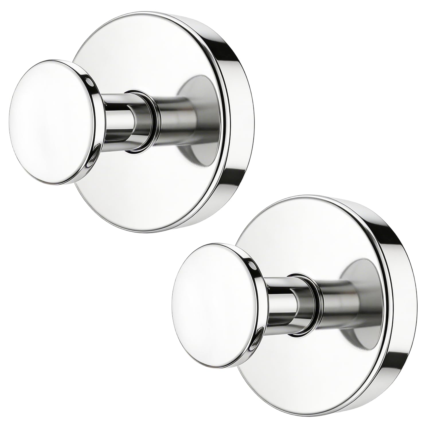 Jkaasom Suction Cup Hooks for Shower, No-Drill Towel Hooks for Bathroom Window Glass Tile, Bath Robe Looafh Hook for Hanging - 2 Pack (Chrome)