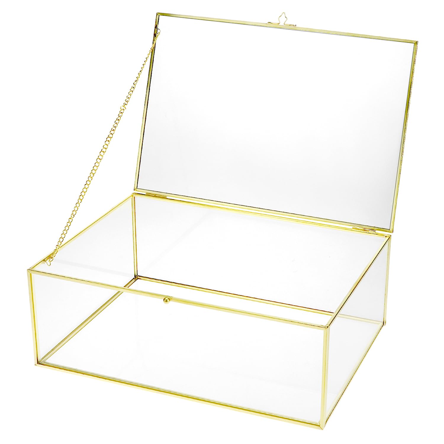 Boîte à bijoux dorée pour coiffeuse : coffret vintage QWORK 28 cm avec couvercle