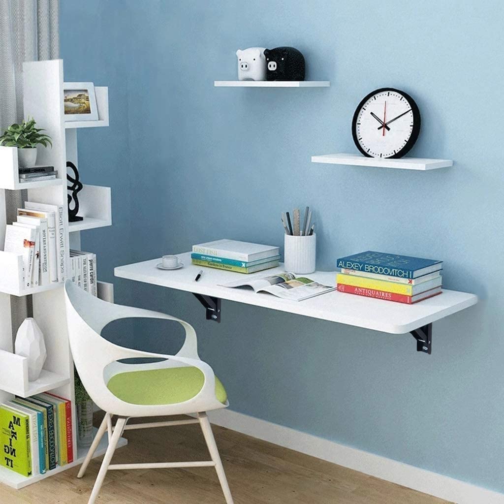 Lukzer Engineered Wood Wall Mounted Folding Table for Kitchen, Computer, Workstations Multi-Function Computer Desk Workbench (MT-002 / White / 80 ×…