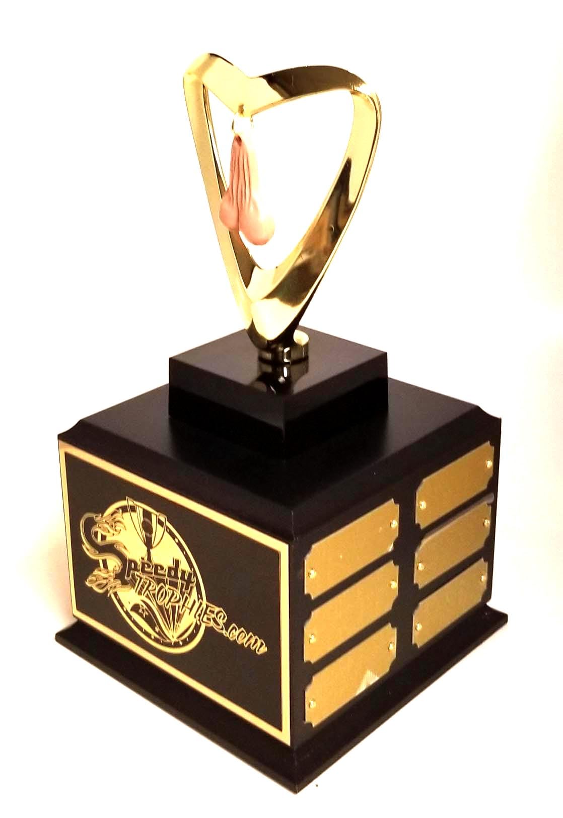 Fantasy Football Last Place Sacko Trophy on Base 12 Gold Plates - Free Engraving
