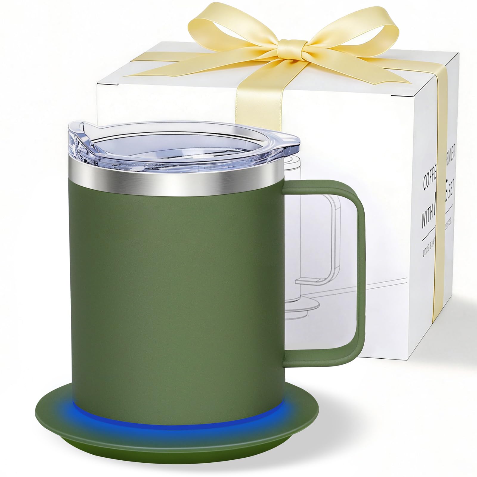 Self Heating Coffee Mug, USB Heating Mug with Sliding Lid