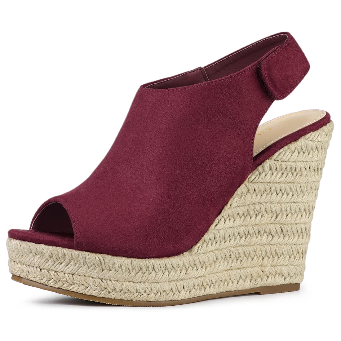 Allegra K Women's Espadrille Platform Heeled Wedges Sandals