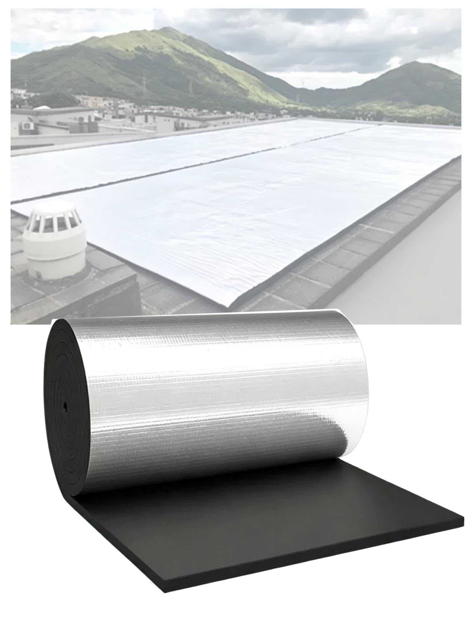 Selbstklebende Dachmatte zur Geräuschdämmung, 9,5 m x 96 cm, 0,5–3 cm