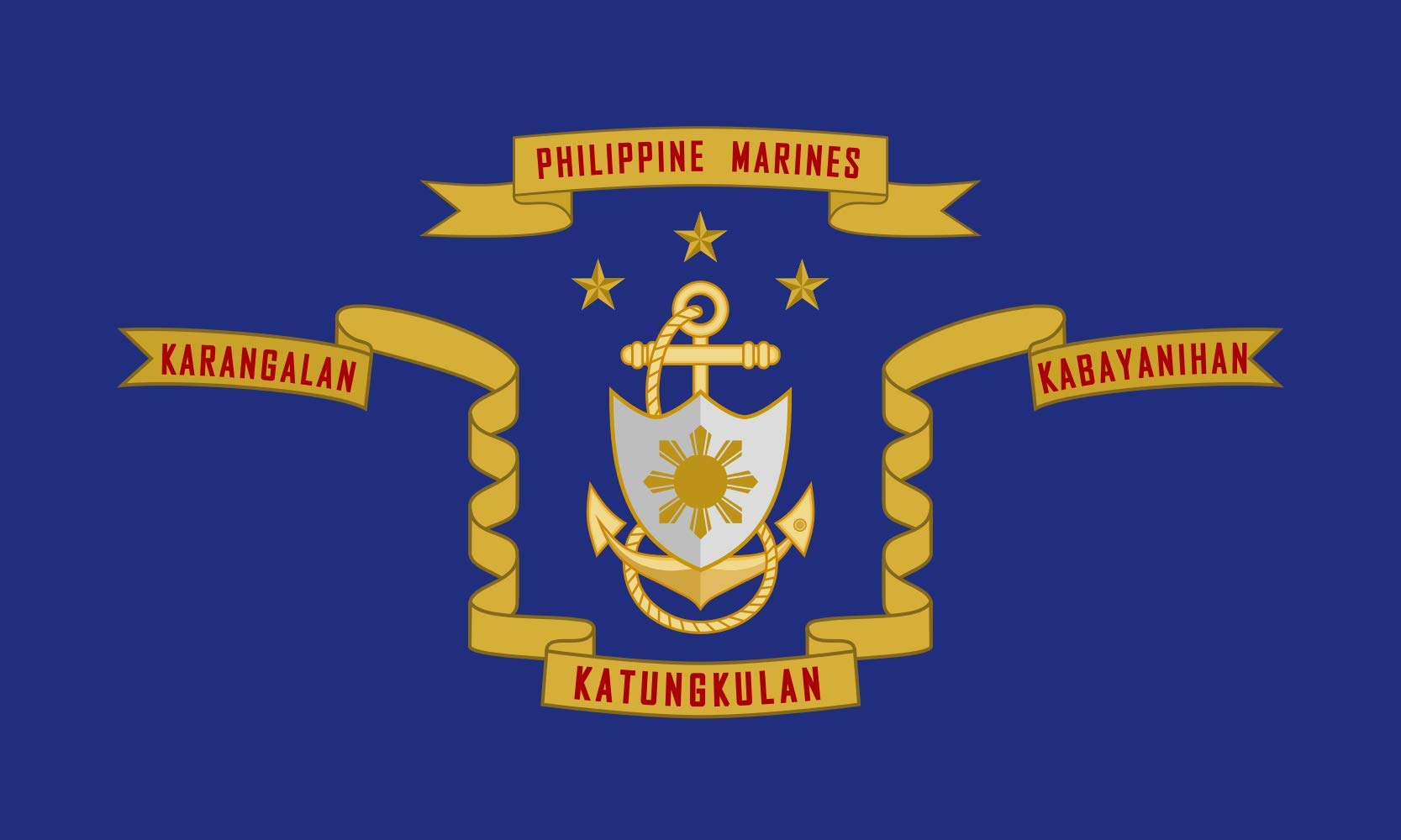 Drapeau Philippine Marine Corps paysage aux finitions haut de gamme