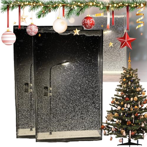 Lámpara navideña iluminada con efecto de noche nevada y piezas DIY, pack de 2
