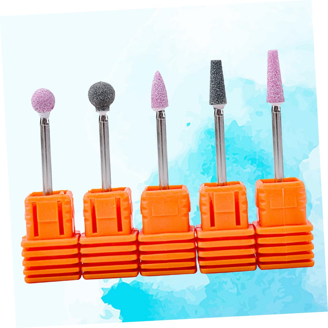 5 Pcs Nail Drill Bits Set Round Grinding Heads for Manicure Machine Compatible Drill and Pedicure