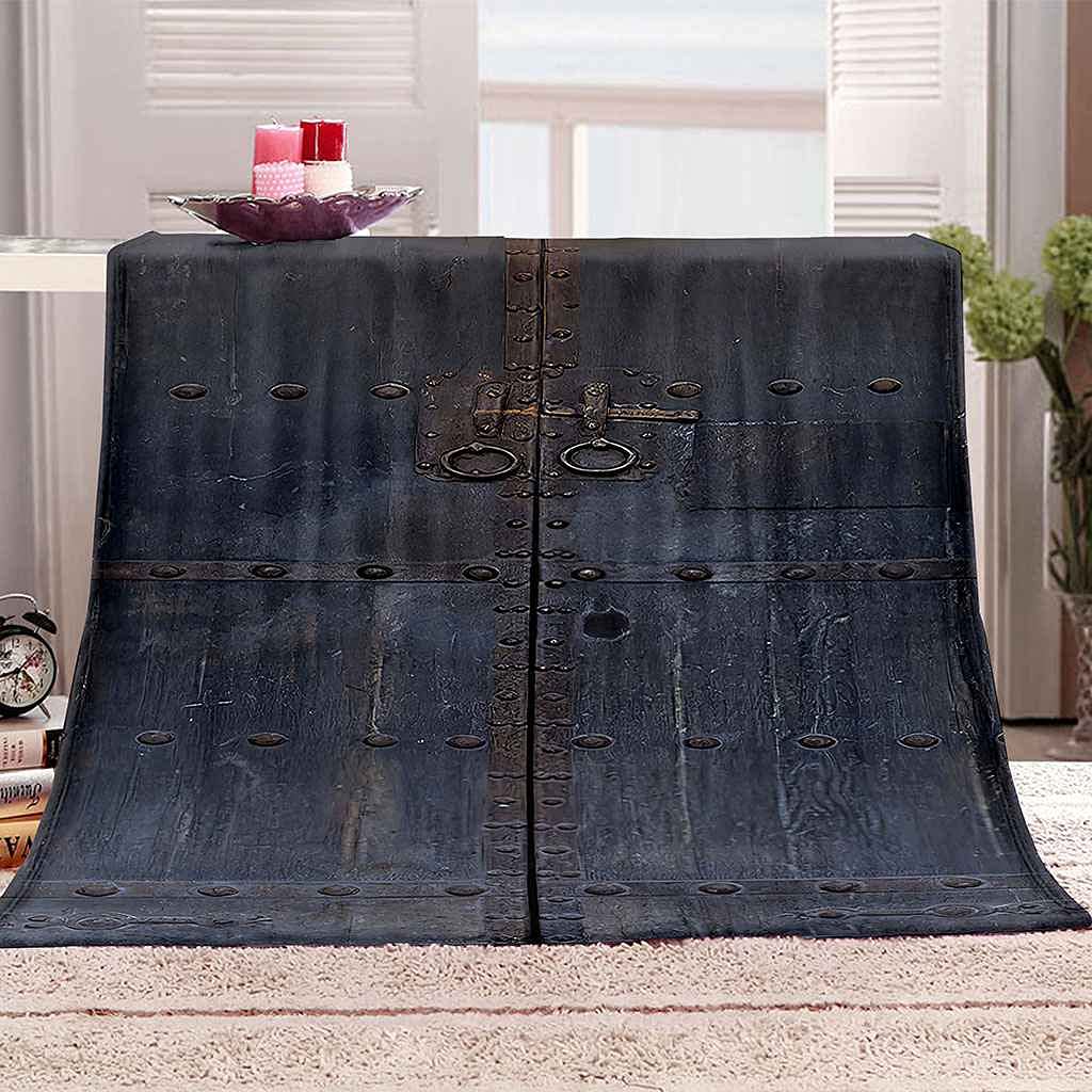Couverture en flanelle microfibre douce au toucher rivet rétro