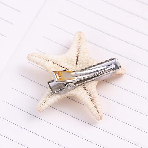 Miniatura 3 de 2 pinzas para el cabello con diseño de estrella de mar, hechas a mano, diseño de estrella de mar natural, lindo accesorio para la cabeza para niñas