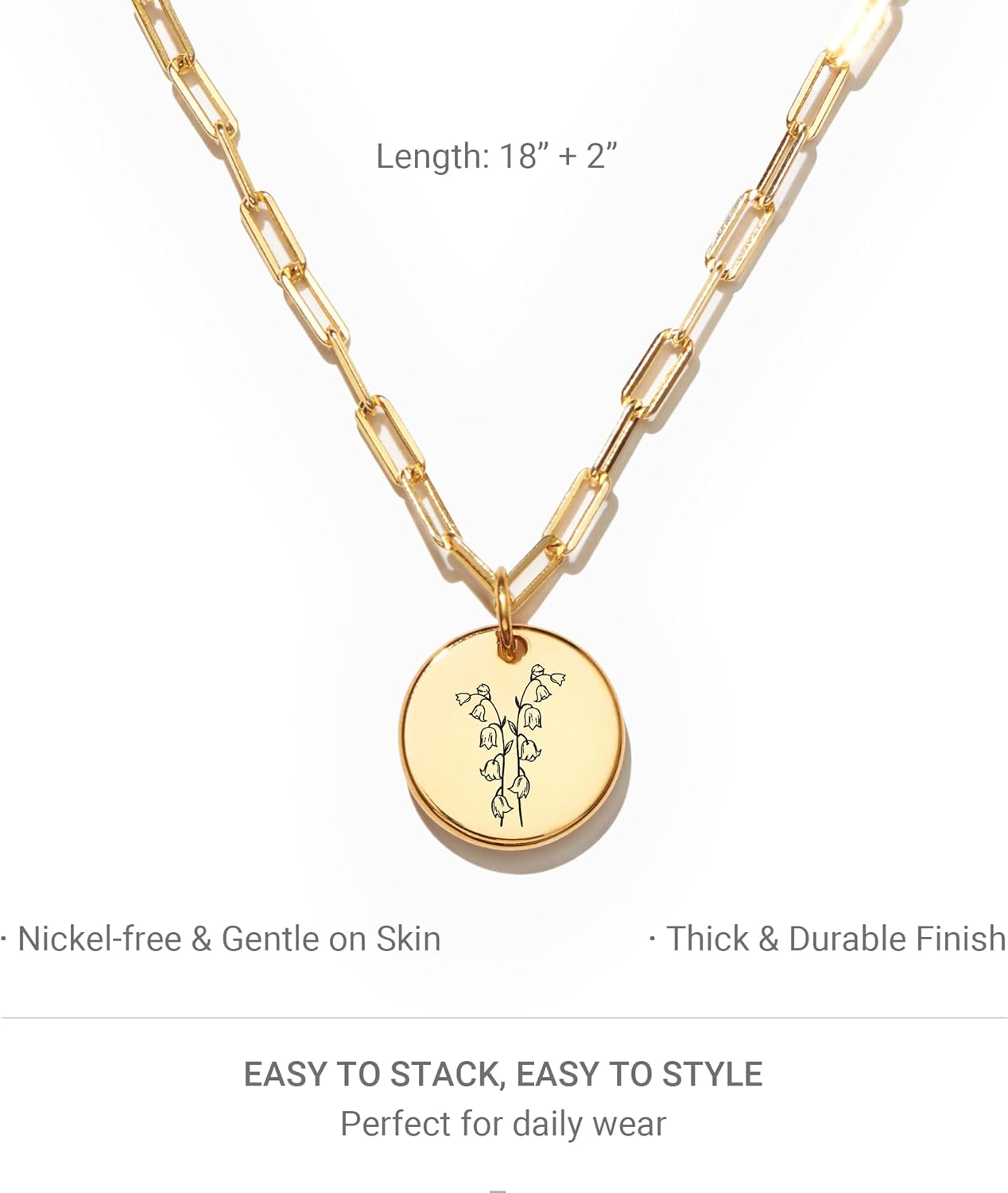 STORYJEWELLERY Birth Flower Necklace, Dainty Charm Necklace for Women, Trendy Flower Jewelry, Gifts for Women - Image 4