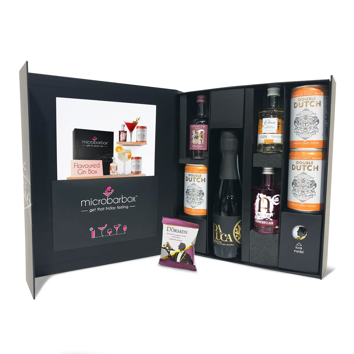 microbarboxFlavoured Gin & Prosecco Gift Set featuring EG Elderflower Gin Liqueur, Anno Orange & Honey Gin & 6 O'Clock Mango Ginger & Lime Gin with Prosecco & Artisan Mixers