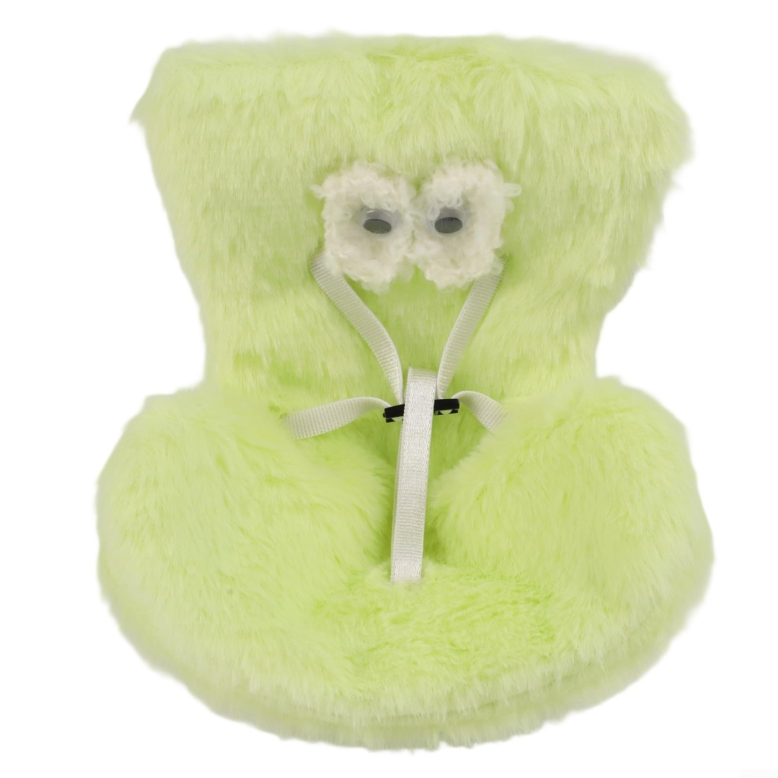 Plush Doll Car Seat with Safety Belt - Soft Furry Booster for 10-17cm Figures, Air Vent Clip Mount & Desk Display Stand, Cute Vehicle Interior Decor Accessory(Green) — image 1