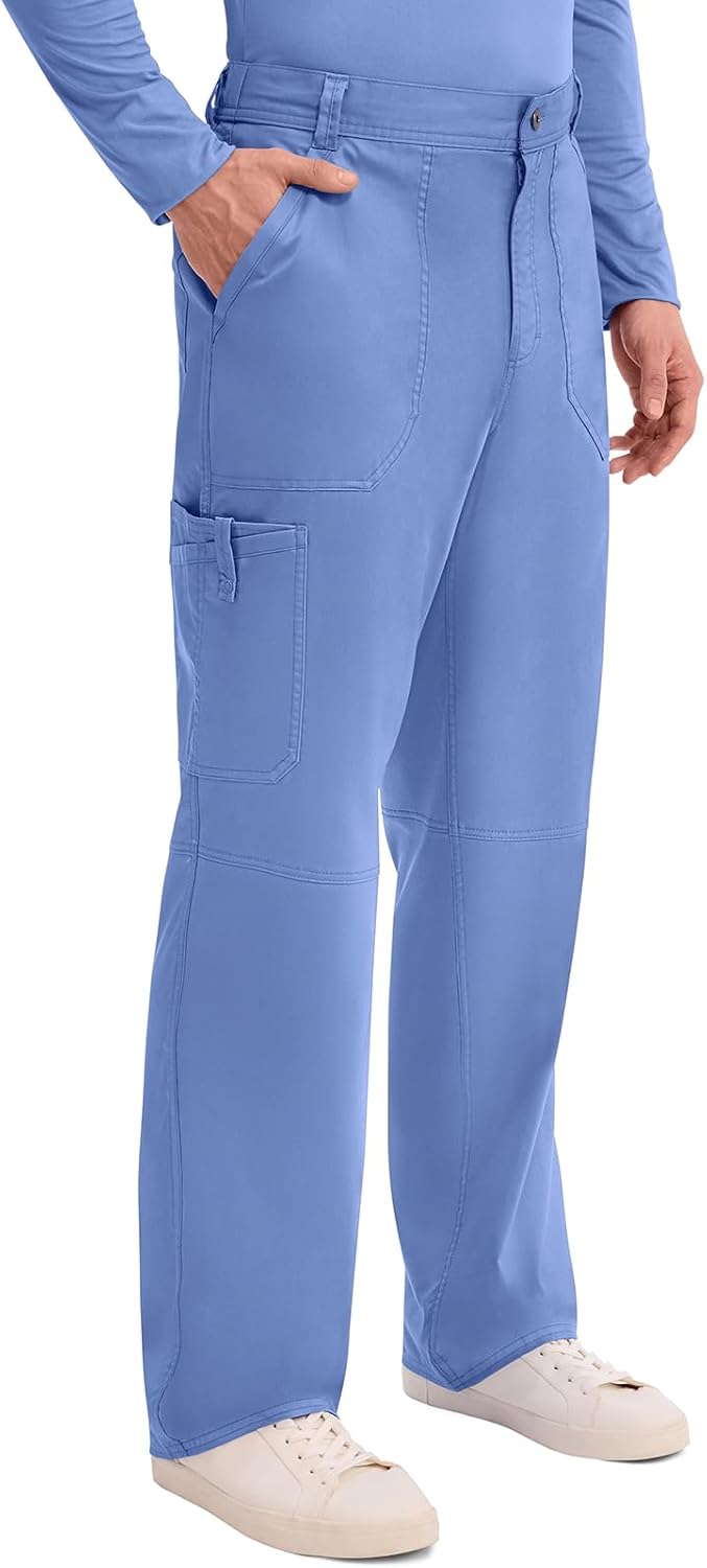 Cherokee Mens Scrub Pants with Cargo Pockets, Two-Way Stretch Modern fit Button Closure with Inside Drawstring Pants - WW140 - Image 5