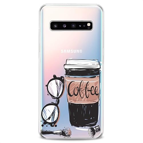 Miniatura 4 de Funda compatible con Samsung S25 S24 S23 FE S22 Plus S21 Ultra S20+ S10e Note 20 S9 Clear Beauty Coffee Pink Cute Phone Girls Slim Fit Lady Gentle
