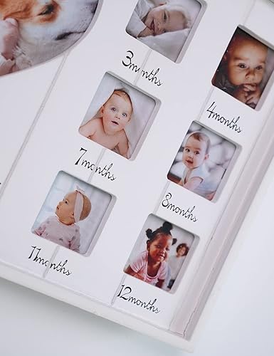 Miniatura 3 de HAUCOZE My First Year - Marco de fotos de recuerdo, marco de fotos para bebé, marco de 12 meses, collage de fotos para colgar, marco de madera para