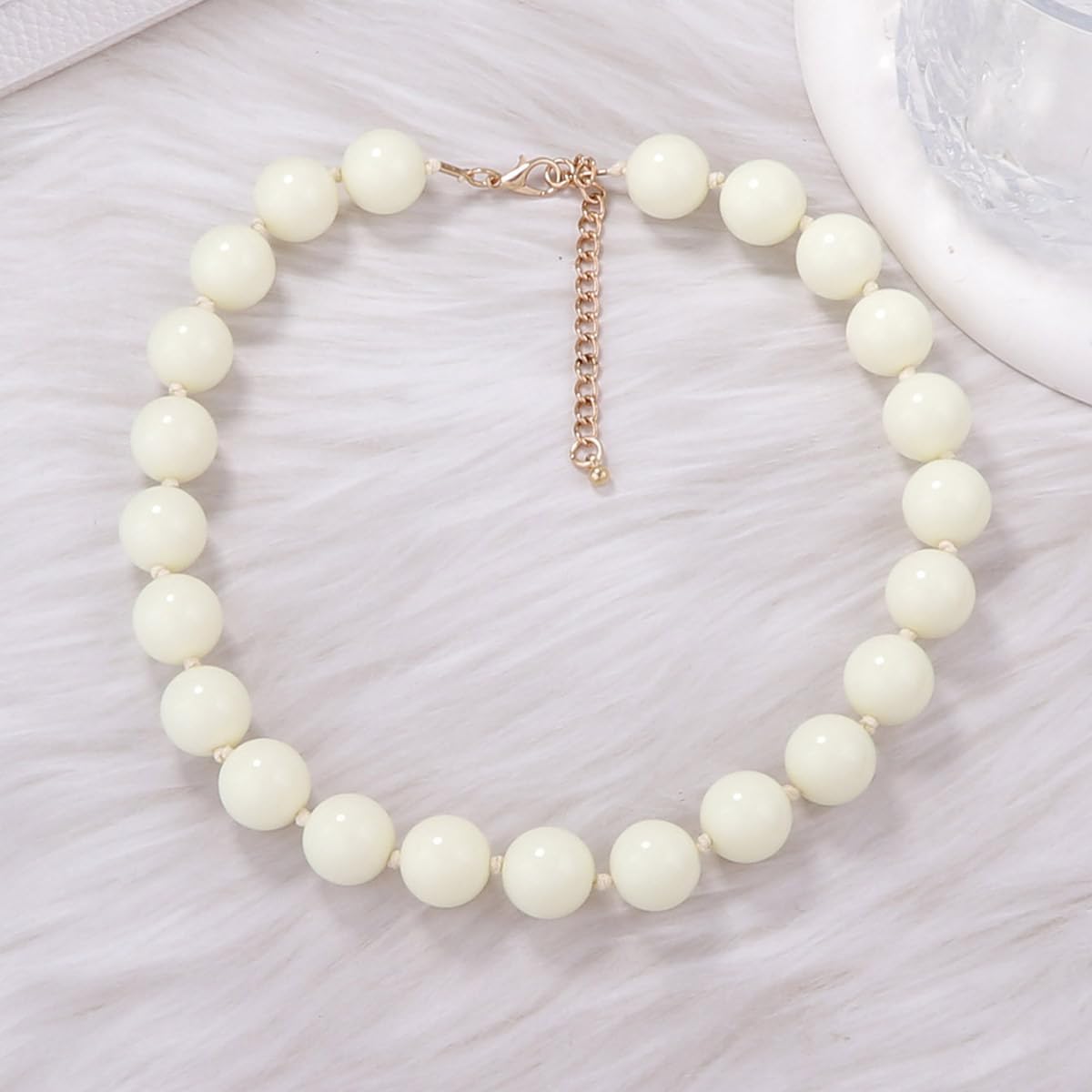 JNF Chunky Beaded Necklaces Women Large Big Ball Bead Choker Necklace Bold Statement Beads jewelry Gift